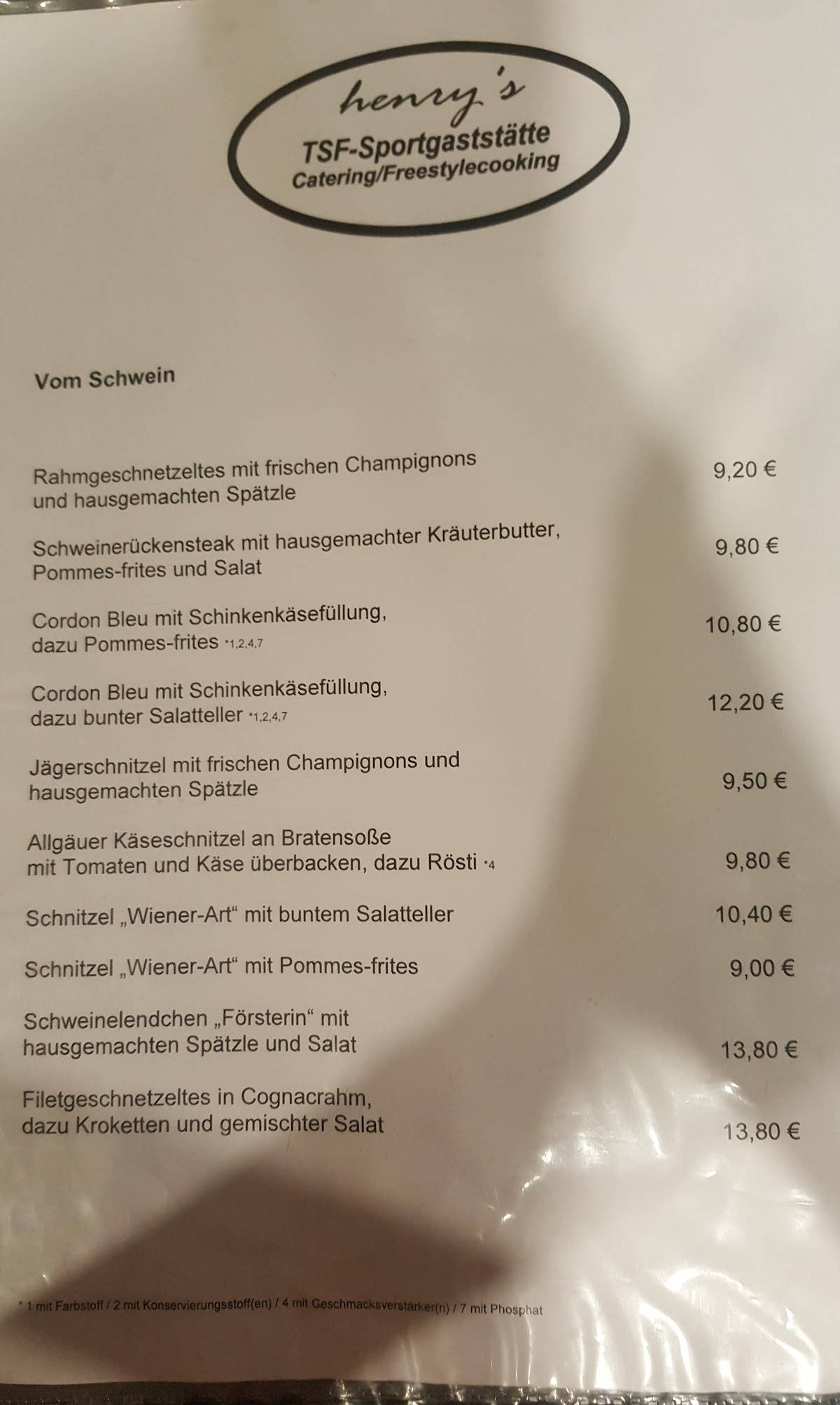 Speisekarte Von Tsf Sportgastst Tte Restaurant Neu Ulm