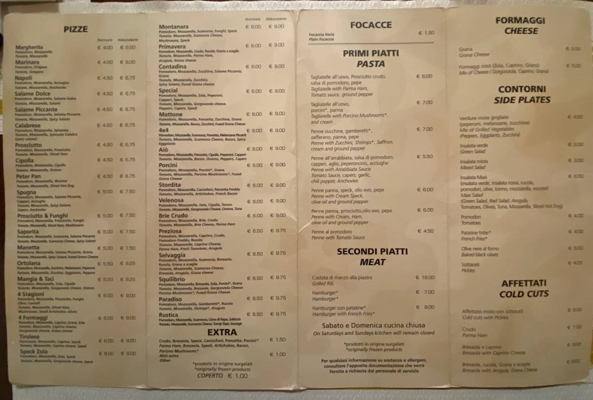 Menu Da Poldo Pizzeria Cormano