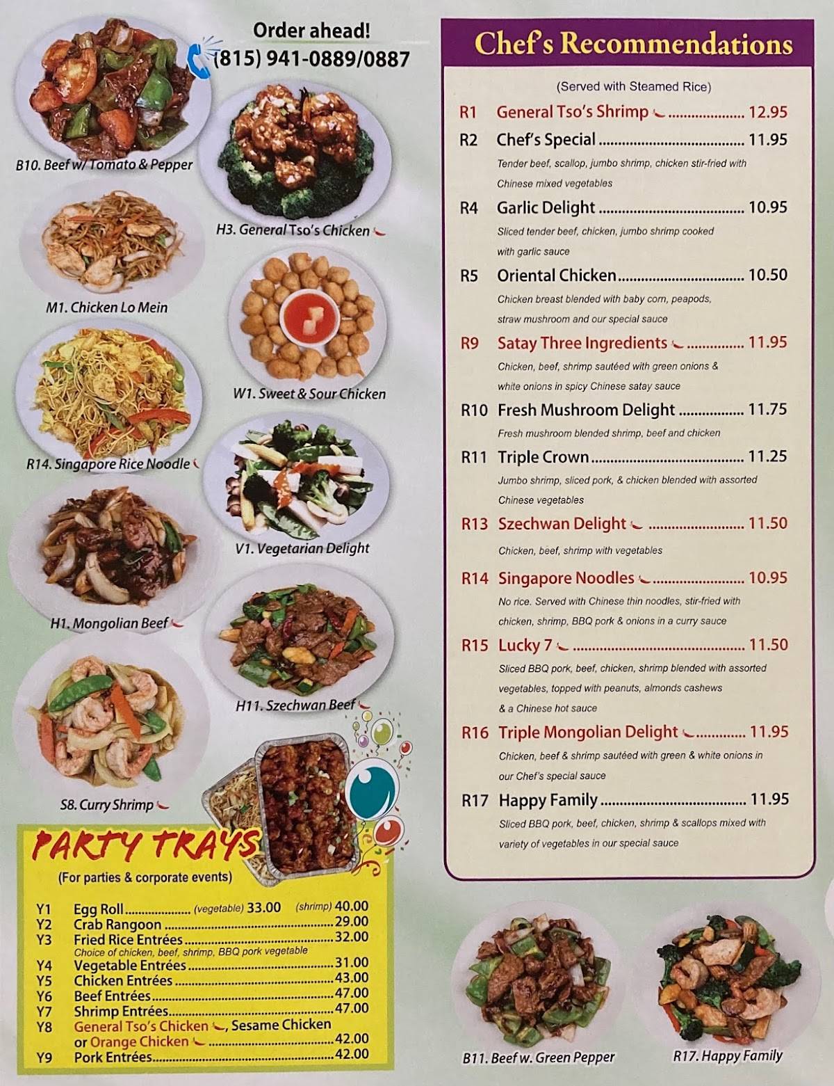 Menu At Hong Kong Chop Suey Restaurant Morris