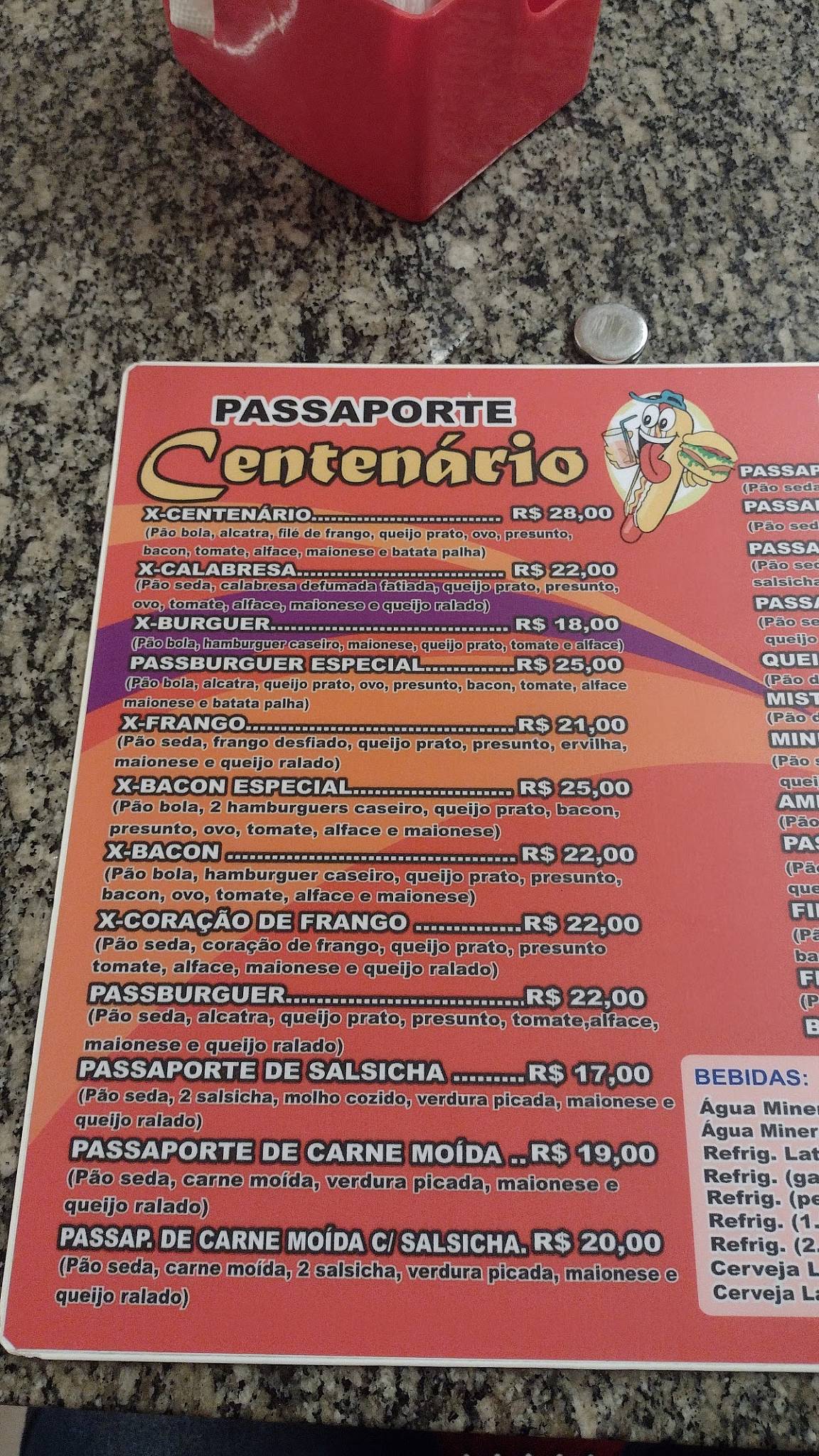 Menu Em Passaporte Centen Rio Pub Bar Macei Avenida Santa Rita De