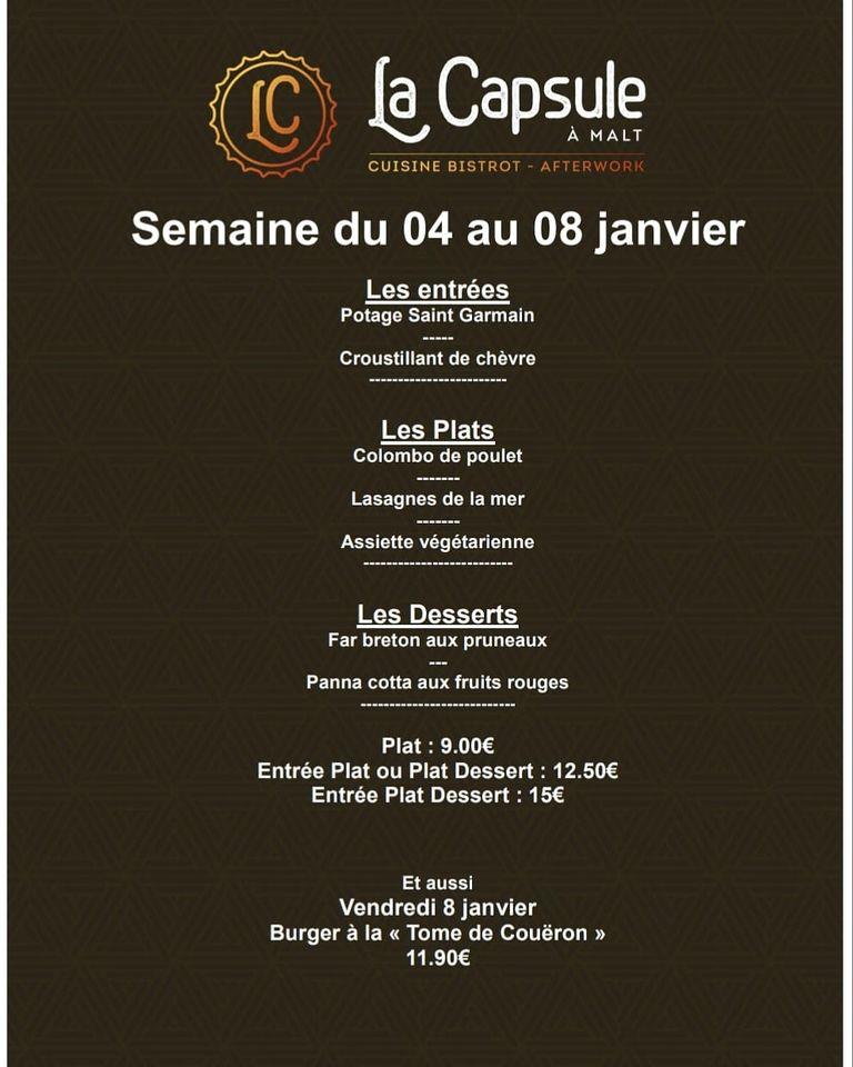 Menu Au La Capsule Malt Pub Et Bar Vigneux De Bretagne Rue Albert