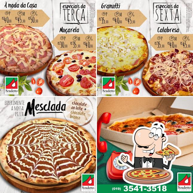 Escolha diferentes tipos de pizza