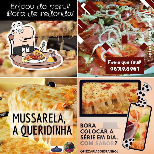 Escolha pizza no Pizzaria do Espanhol