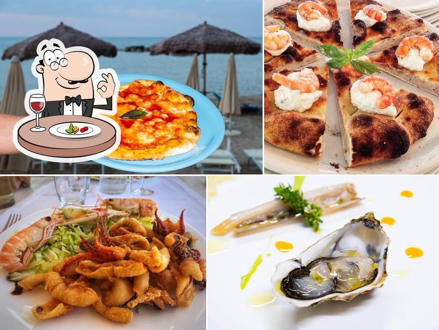 Nourriture à Blind Beach Ristorante di pesce e pizza da degustazione