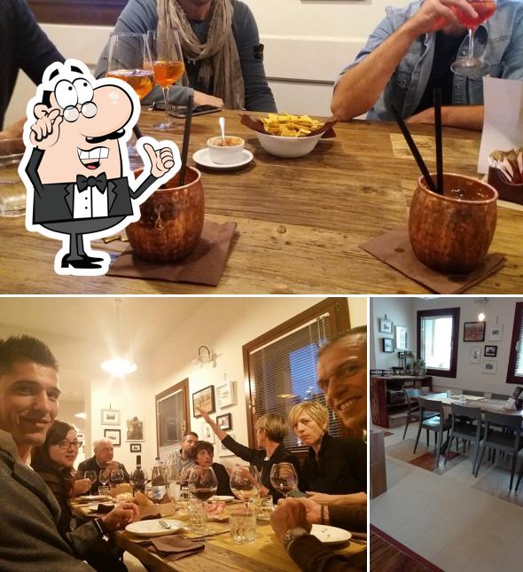 Gli interni di Osteria alla Campana