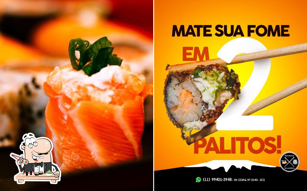 Escolha diferentes opções de sushi