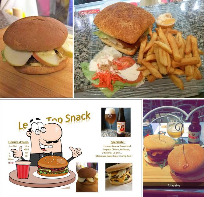 Faites-vous plaisir avec un hamburger à Le Tip Top Snack