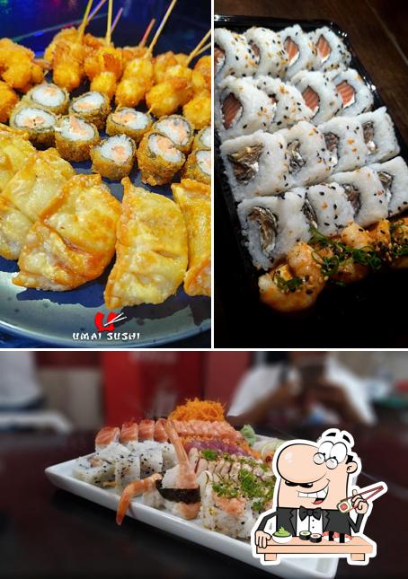 Escolha diferentes opções de sushi