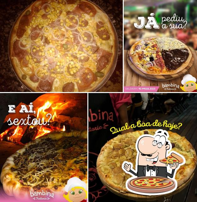 Experimente pizza no Pizzaria Bambina