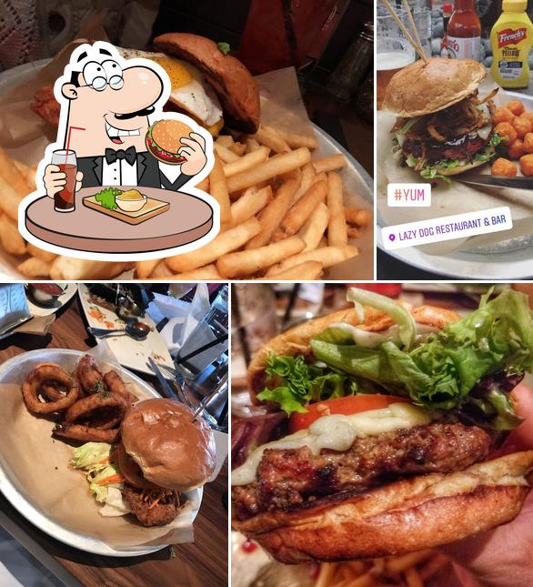 Get a burger at Lazy Dog Restaurant & Bar