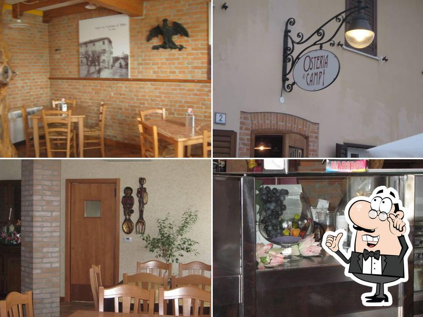 Gli interni di Osteria Ai Campi