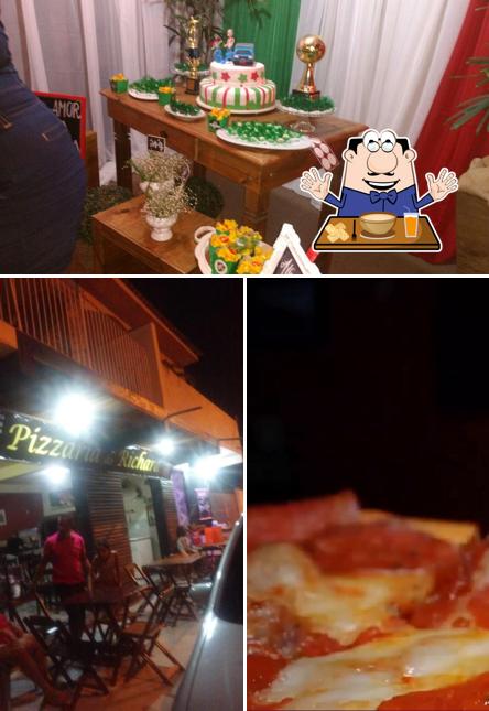Entre diferentes coisas, comida e balcão de bar podem ser encontrados no Pizzaria Richard