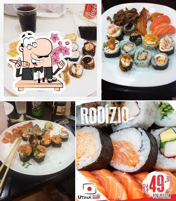 Peça diferentes opções de sushi