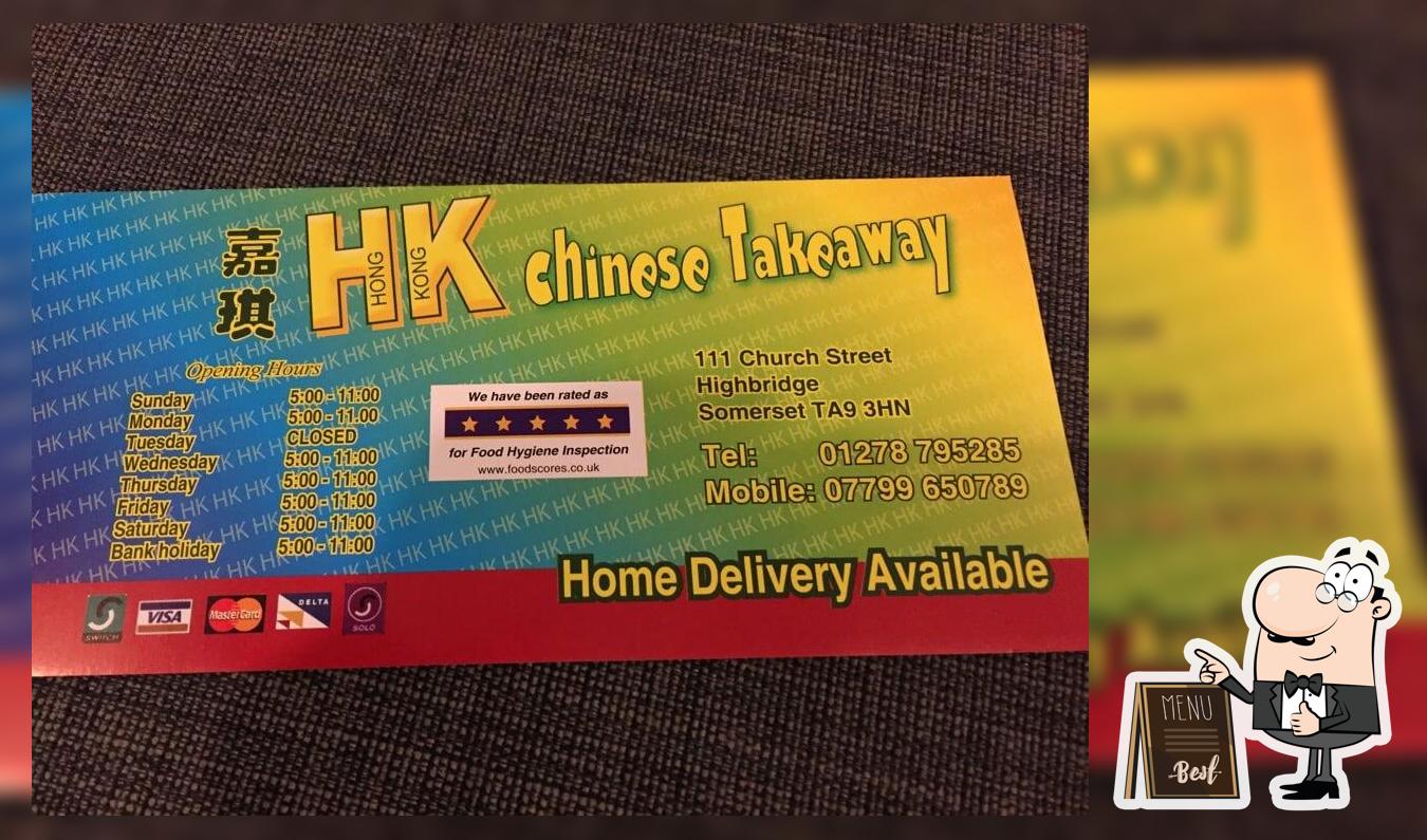 Hong Kong Chinese Takeaway in Highbridge Restaurant menu and reviews
