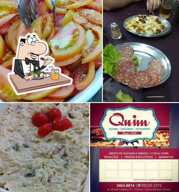 Comida em Pizzaria e Lanchonete Quim