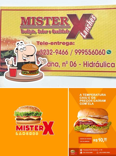 Experimente um hambúrguer no Mister X Lanches