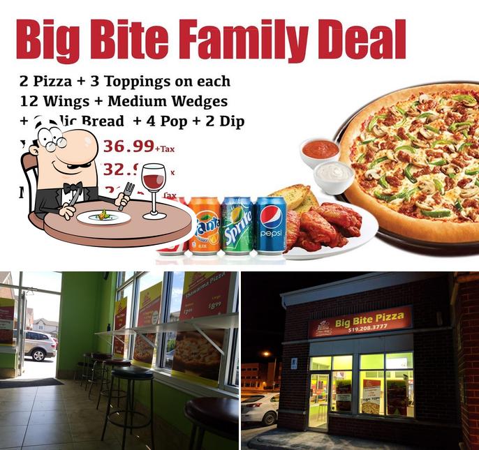 Big Bite Pizza + Wings se distingue par sa nourriture et intérieur