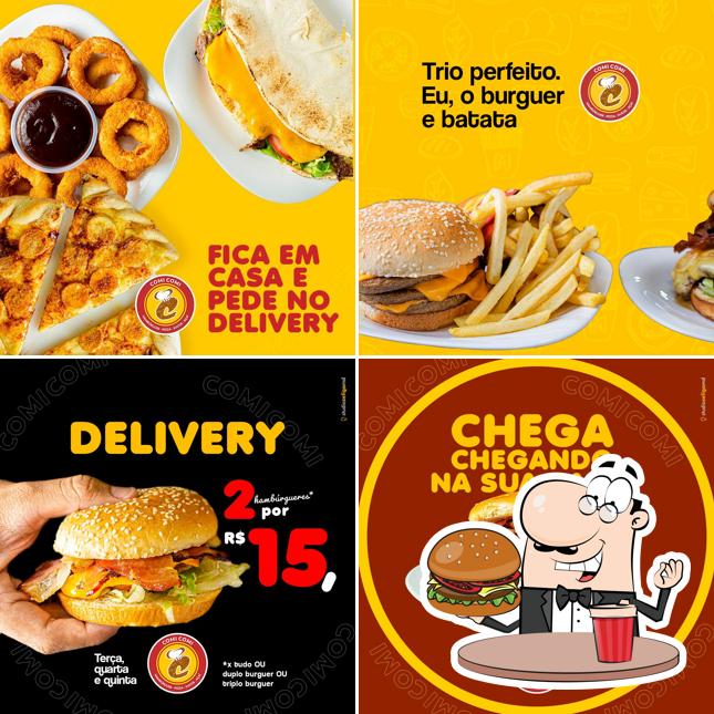 Experimente um hambúrguer no Comi-Comi Hamburgueria e Pizza