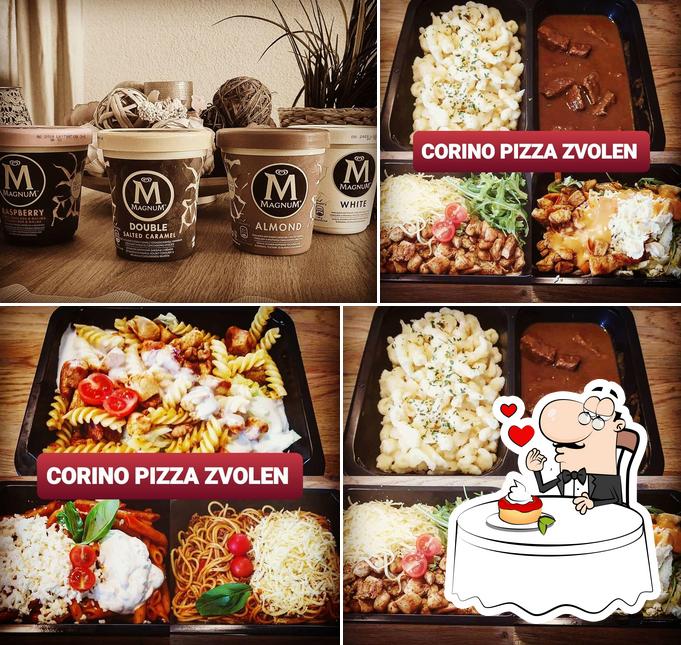 Pizza Zvolen Corino propose une variété de desserts