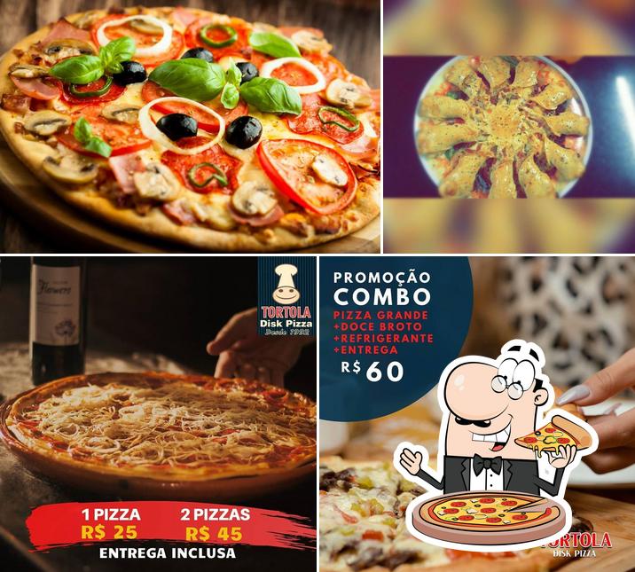 Escolha pizza no Tortola Disk Pizza