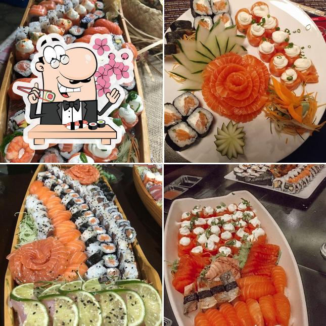 Rolos de sushi são oferecidos por Vai 1 Japa? - Comida Japonesa