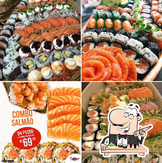 Prove diferentes opções de sushi