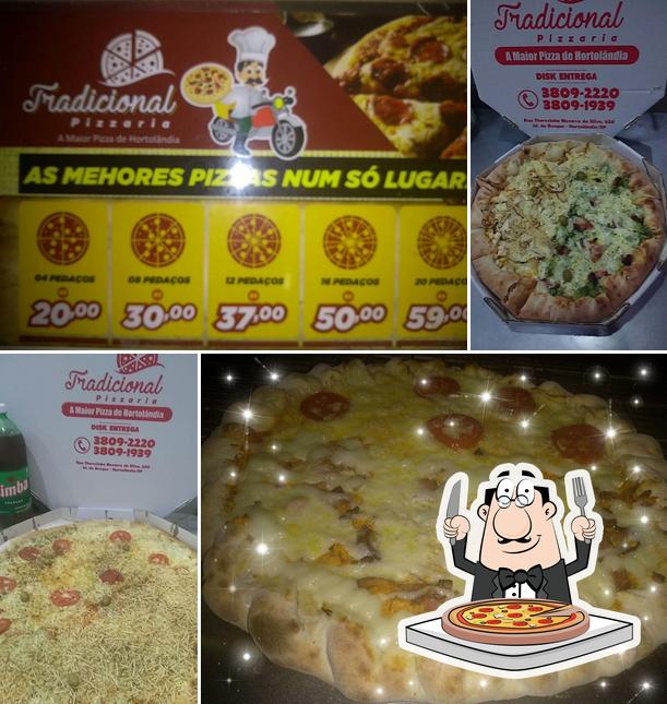 Escolha pizza no Pizzaria Tradicional Hortolândia