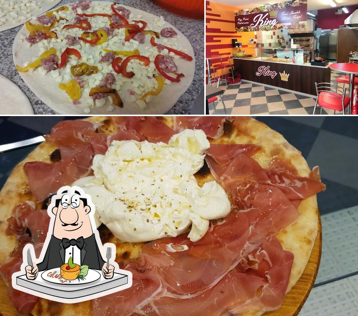 Voici la photo représentant la nourriture et intérieur sur Pizzeria King