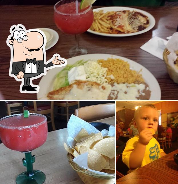 Among various things one can find interior and food at El Paricuten Mexican Restaurant