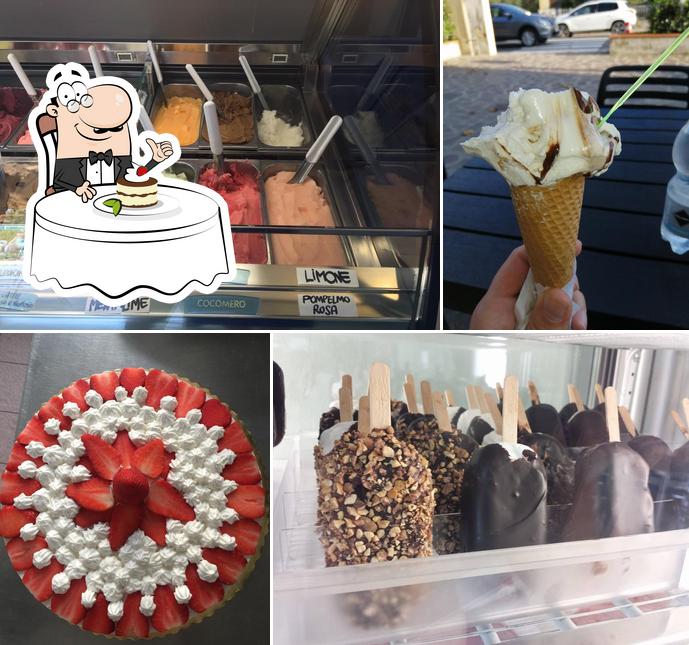 Gelateria La Piazzetta sert une sélection de plats sucrés