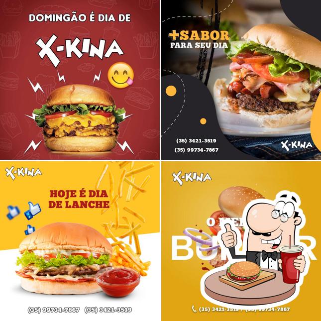 Experimente um hambúrguer no X-Kina Lanches