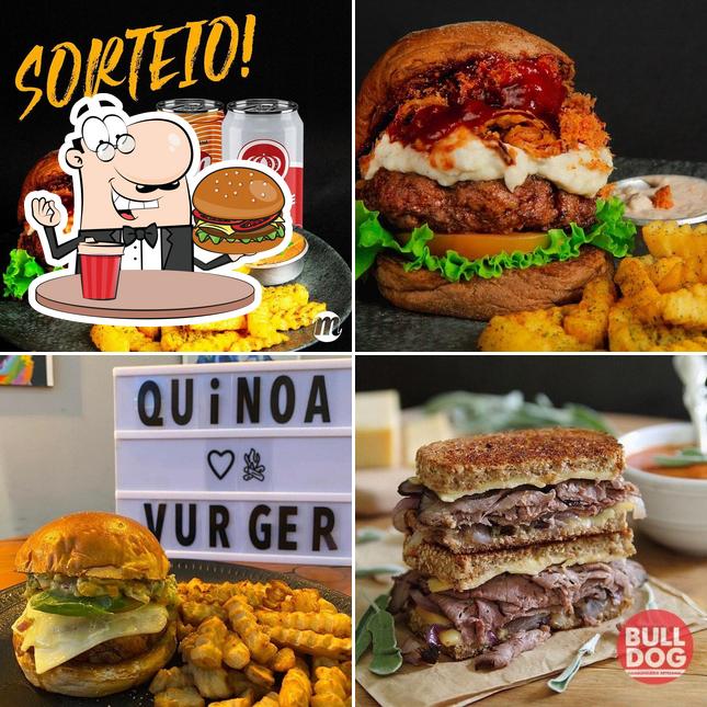 Consiga um hambúrguer no Bulldog Pizza Burger