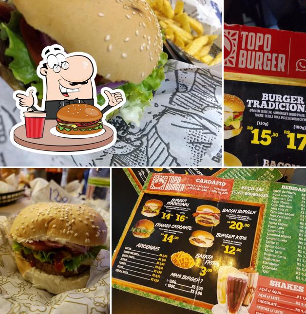 Consiga um hambúrguer no TOPO Burger