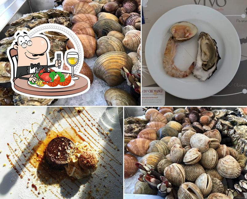 Commandez de nombreux plats à base de fruits de mer servis par Vivo