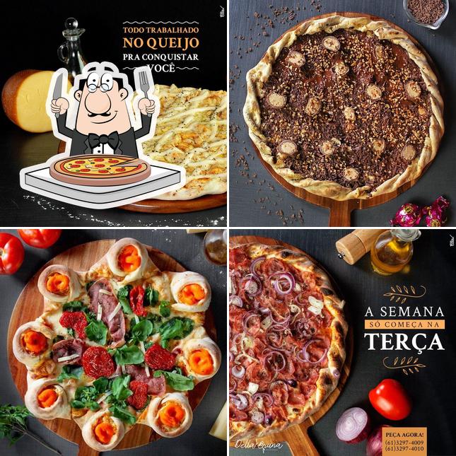 Escolha diferentes variedades de pizza