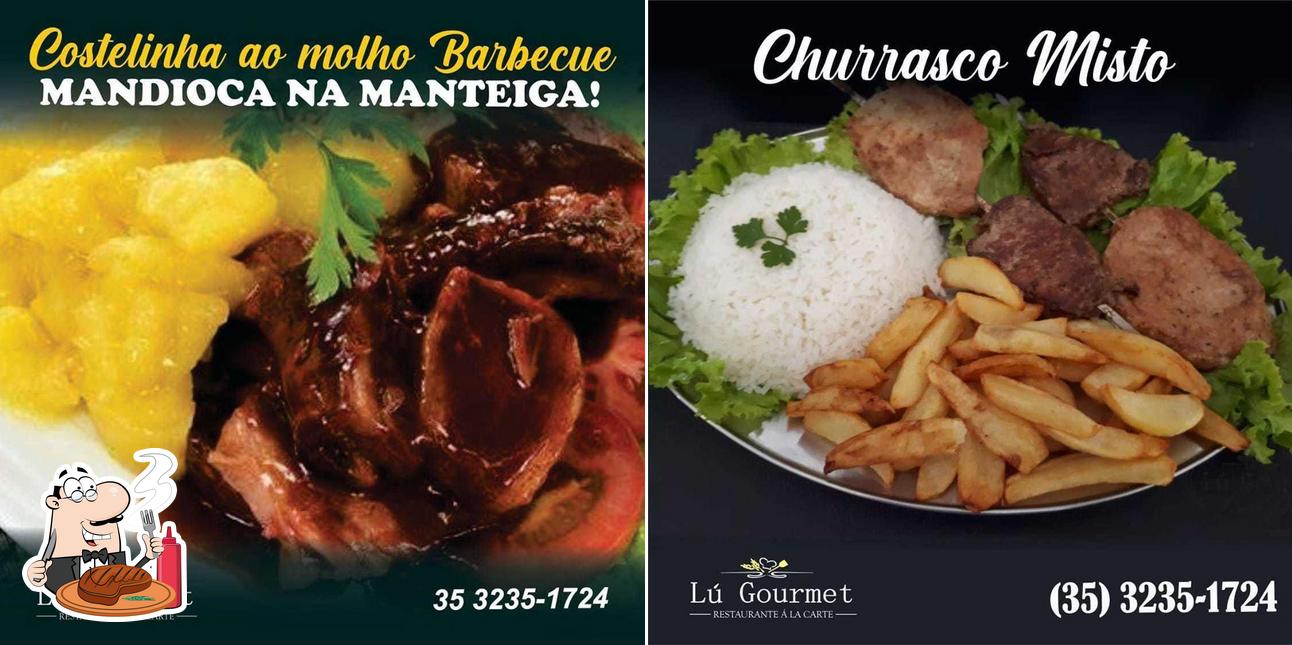 Escolha refeições de carne no Lú Gourmet