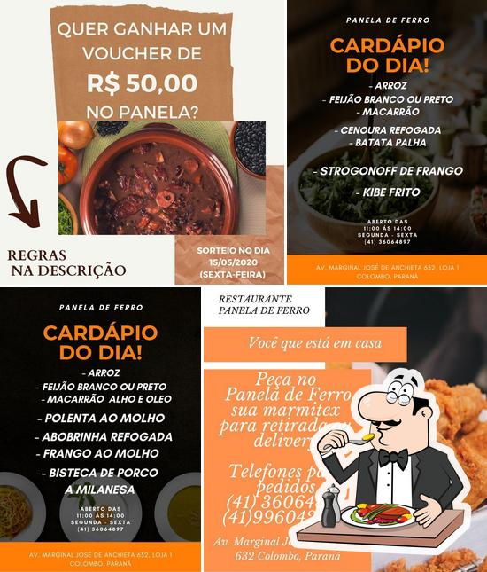 Comida em Restaurante Panela de Ferro