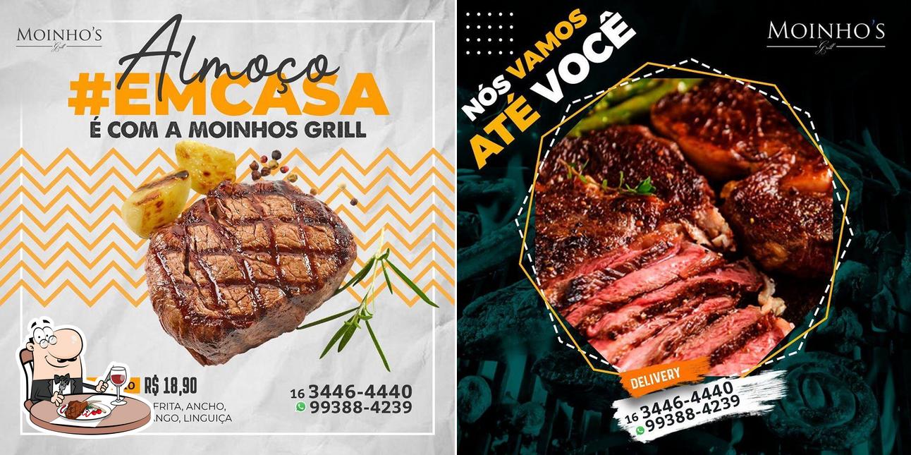 Peça pratos de carne no Moinho's Grill