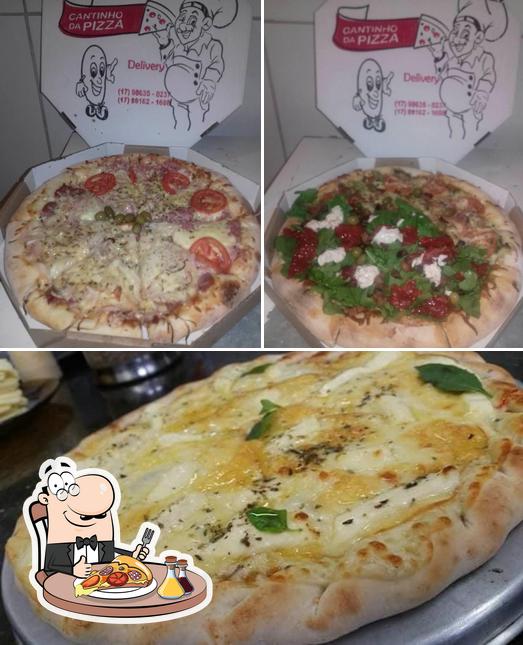 Escolha pizza no Cantinho da Pizza