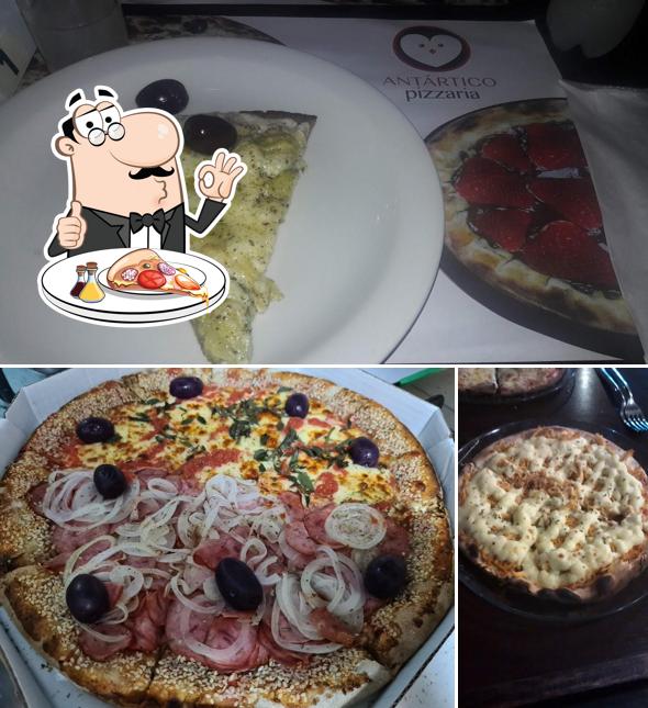 Consiga pizza no Pizzaria Antártico