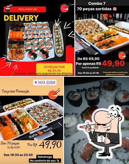 Prove diferentes opções de sushi