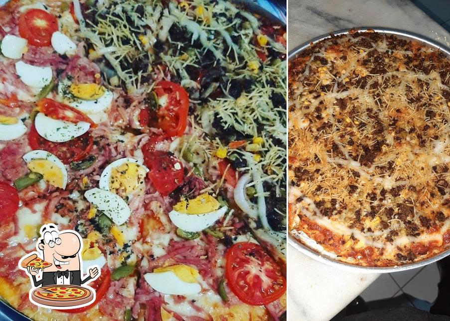 Escolha pizza no Pizzaria Bom Sabor