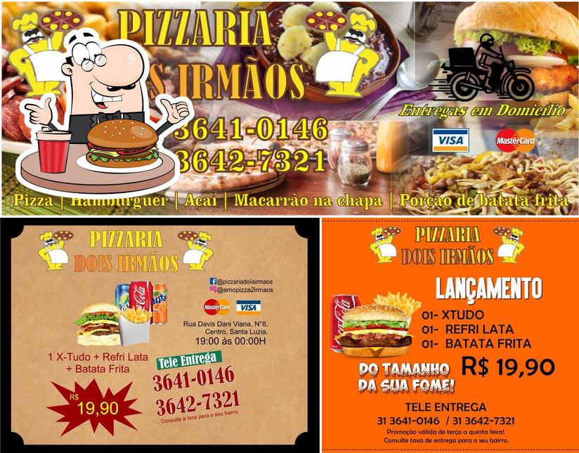 Peça um hambúrguer no Pizzaria 2 Irmaos