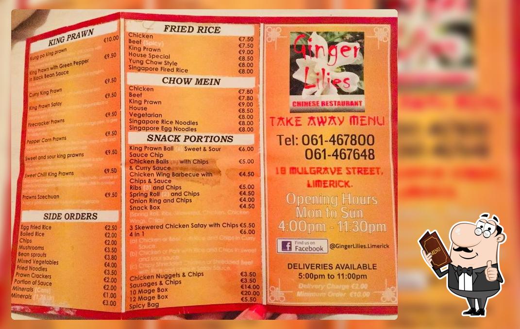 Ginger Lilies Restaurant in Limerick Restaurant menu and reviews