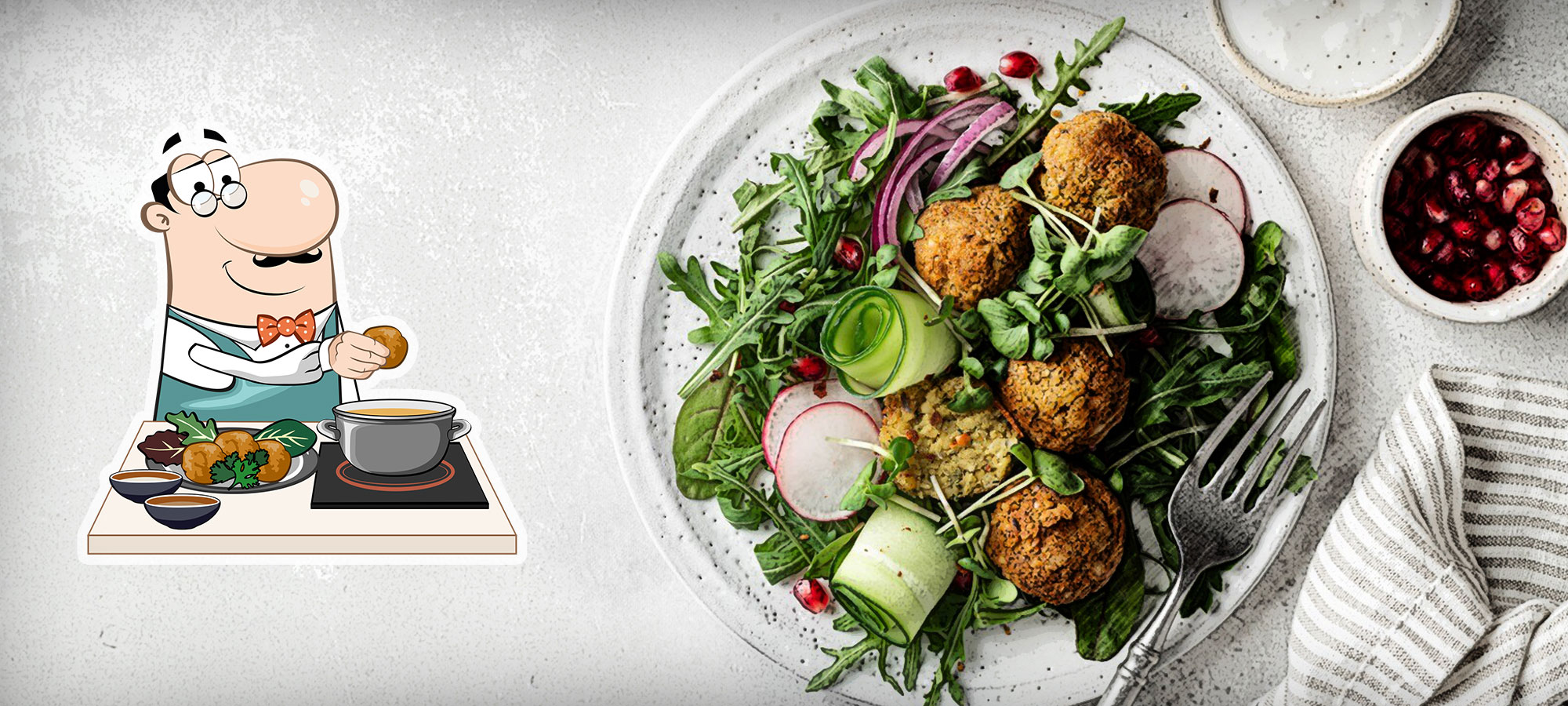 Gluten-free falafel salad with cashew from Abu Dhabi