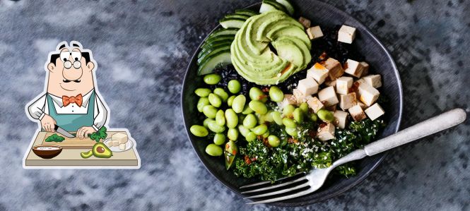 Zen bowl with soy ginger sauce from Toronto