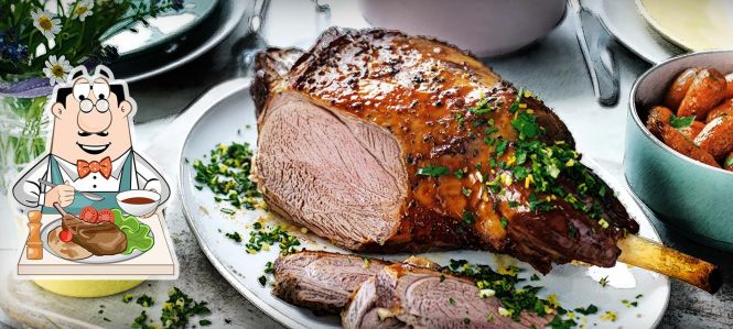 Slow-braised lamb shank with risotto from Hanalei, Hawaii