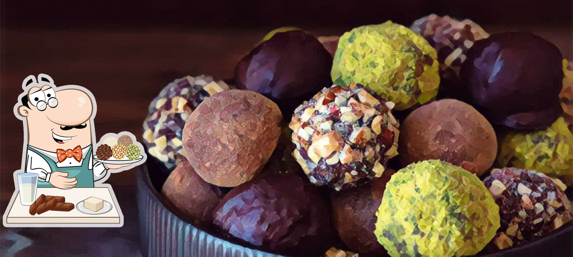 Vegan choco truffles with dates from the island of Rhodes