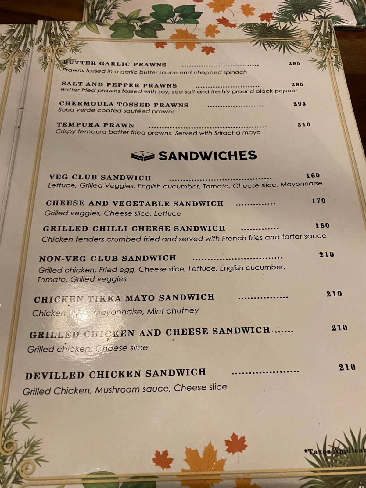 Menu at The Hub Tropical cafe, Anantapur