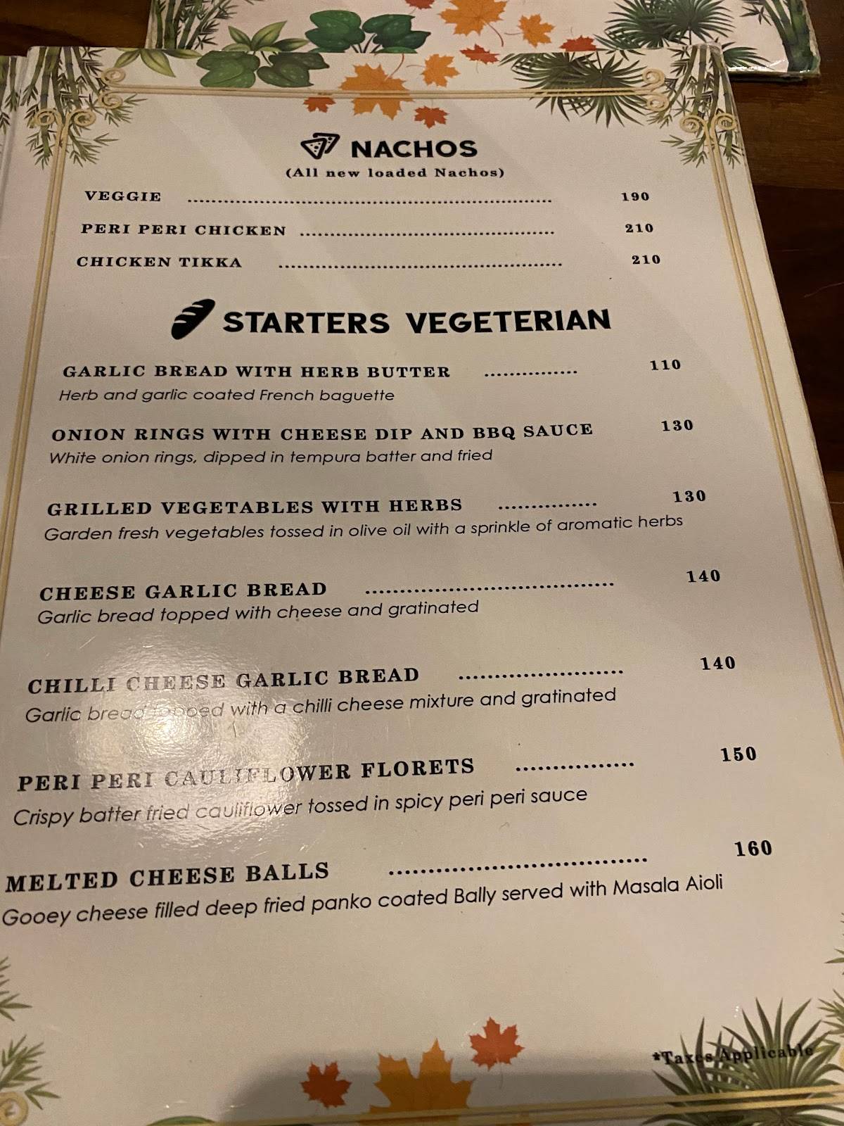 Menu at The Hub Tropical cafe, Anantapur